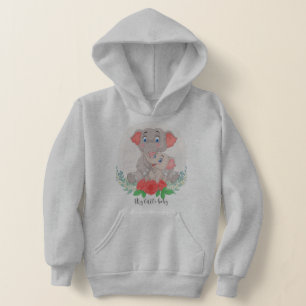 Süße Mama- und Baby-Elefanten-Kapuzenjacke für Mäd Hoodie