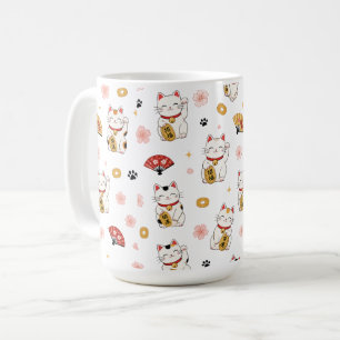 Süße Maneki Neko Muster Tasse Glückskatze