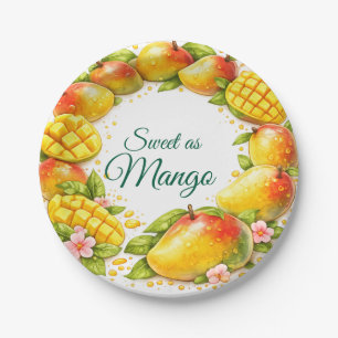 Süße Mango Tropische Früchte Papier Teller