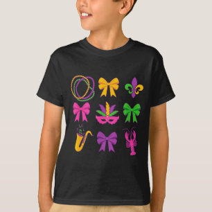 Süße Mardi Gras Coquette-Schleifen T-Shirt