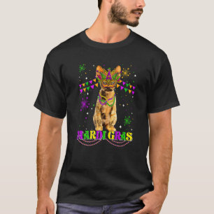 Süße Mardi-Gras-Katze Devon-Rex-Maske Perlen Festi T-Shirt