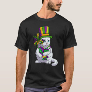 Süße Mardi-Gras-Katze Mardi-Gras-Mädchen und Fraue T-Shirt