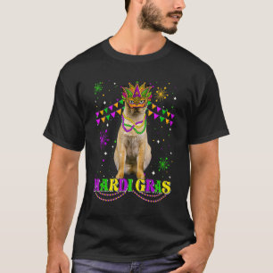 Süße Mardi Gras Katze Tonkinese Maske Perlen Festi T-Shirt