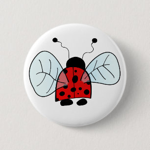 Süße Marienkäfer-Illustration Button