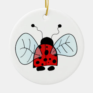 Süße Marienkäfer-Illustration Keramik Ornament