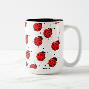 Süße Marienkäfer-Kaffeetasse - anpassbare Größen Zweifarbige Tasse