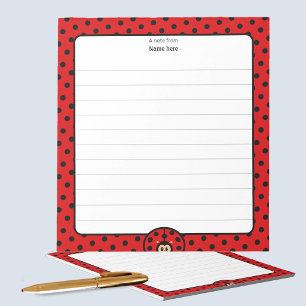 Süße Marienkäfer-Linien Notizblock