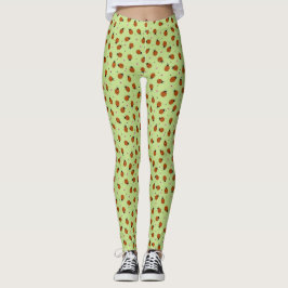 Süße Marienkäfer Oster-Muster auf hellgrün Leggings