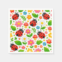 Süße Marienkäfer und Blumen für Kinder Naturliebha