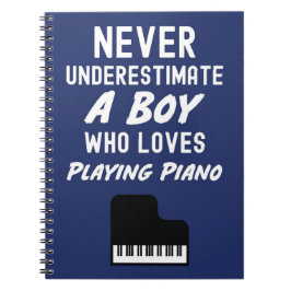 Süße marineblaue Pianist Geschenke für Jungen Kind Notizblock