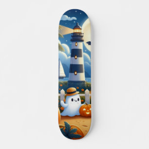 Süße, maritime/hafennähe Halloween-Geister/Kürbiss Skateboard