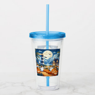 Süße, maritime/küstennah Halloween-Geister/Kürbiss Acryltrinkbecher