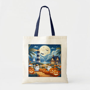 Süße, maritime/küstennah Halloween-Geister/Kürbiss Tragetasche