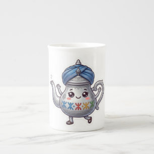 Süße marokkanische Berber-Teekanne Kawaii-Aufklebe Prozellantasse