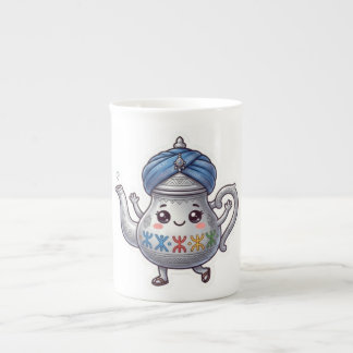 Süße marokkanische Berber-Teekanne Kawaii-Aufklebe Prozellantasse