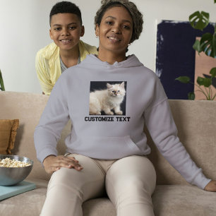 Süße Maskenkatze auf grauem, individuellem Zitat H Hoodie