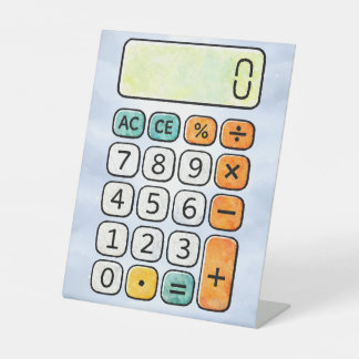 Süße Mathe-Rechner-Schreibtisch-Kunst für Kinder Sockelschild
