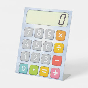 Süße Mathe-Rechner-Schreibtisch-Kunst für Kinder Sockelschild