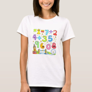 Süße Mathe-Zahlen-Gleichungen T-Shirt für Kinder