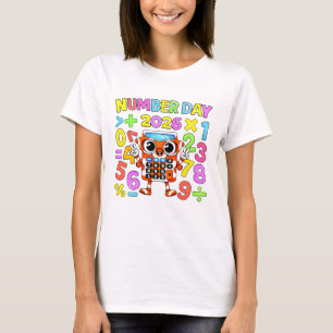 Süße Mathe Zahlen Roboter Cartoon T-Shirt Kinder U