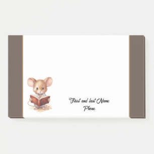 Süße Maus mit Buch Post-it Klebezettel