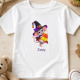 Süße Maus mit Candy Corn Personalisiert Kleinkind T-shirt