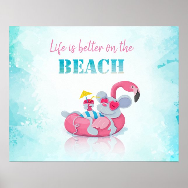 Süße Maus  Stylischer Strand Poster (Vorne)