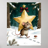 Süße Maus trägt goldenen Weihnachtsstern