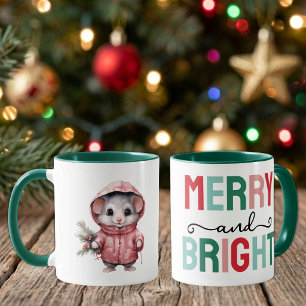 Süße Maus Weihnachten fröhlich und hell Tasse