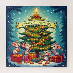 Süße Mäuse Kekse Weihnachtsbaum Fröhlich Festlich