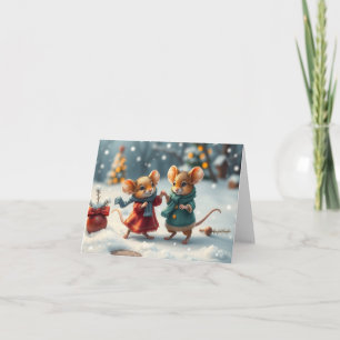Süße Mäuse Weihnachtskarte Dankeskarte