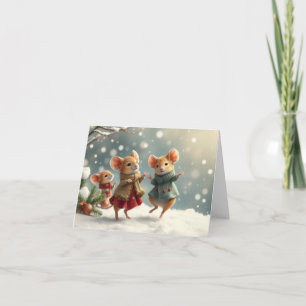 Süße Mäuse Weihnachtskarte Dankeskarte