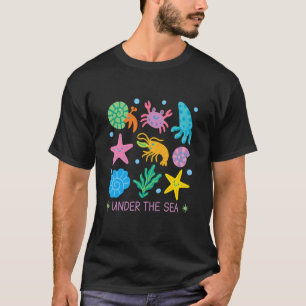 Süße Meereslebewesen Krebs Seestern Muschel Strand T-Shirt