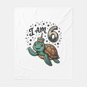 Süße Meeresschildkröte 6. Geburtstag Vintage-Shirt Fleecedecke
