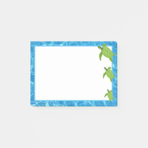 Süße Meeresschildkröten & Wasserrahmen Post-it Klebezettel