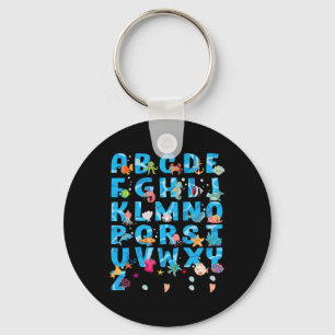 Süße Meerestiere Lustiges Alphabet Sommer Abcs Rüc Schlüsselanhänger