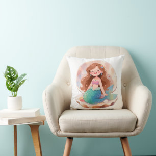 Süße Meerjungfrau Ästhetik Sticker Pastell Ozean M Kissen