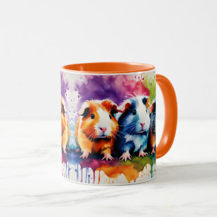 Süße Meerschweinchen mit Farbtupfern Tasse
