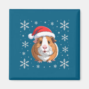 Süße Meerschweinchen mit Weihnachtsmannmütze Weihn Magnet