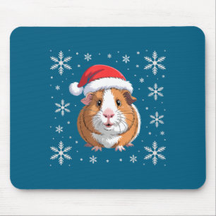 Süße Meerschweinchen mit Weihnachtsmannmütze Weihn Mousepad