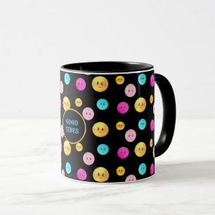 Süße mehrfarbige glückliche Gesichter Tasse