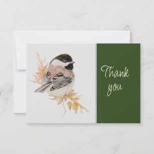 Süße Meisen-Vogel-Natur-AquarellDanke Dankeskarte