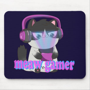 Süße Meow Gamer Katze - Kawaii Gaming Kitten Mousepad