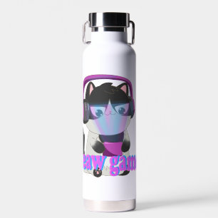 Süße Meow Gamer Katze - Kawaii Gaming Kitten Trinkflasche