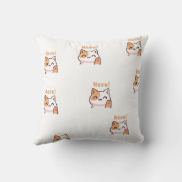 Süße Meow-Katzen-Wurfkissen | Kawaii-Katzenkissen Kissen