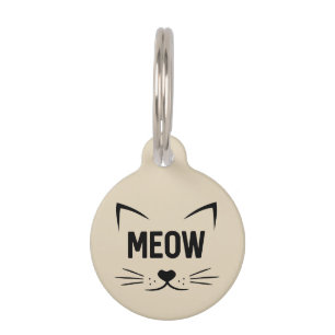 Süße Meow personalisierte Katzenmarke Haustiermarke