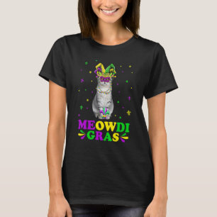 Süße Meowdi Gras Scottish Fold Katze Karnevalsmask T-Shirt