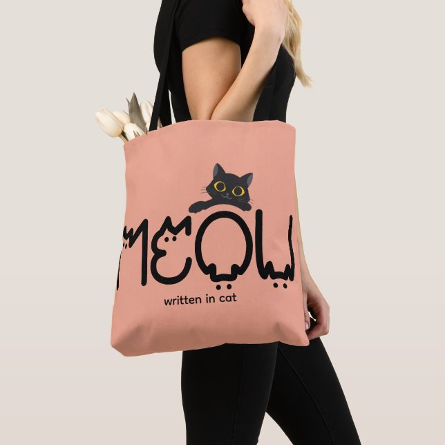 Süße Miau Katzenmutter Minimalistin Tasche (Von Nahem)