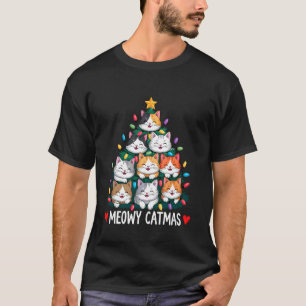 Süße Miauz-Weihnachtskatzenbaum Lustige Weihnachte T-Shirt