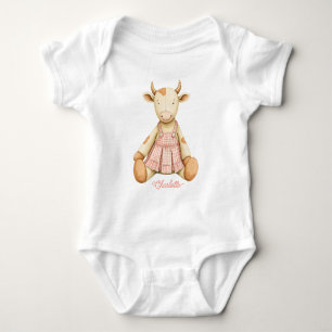 Süße Milchkuh trägt Sonnenkleid Baby Strampler